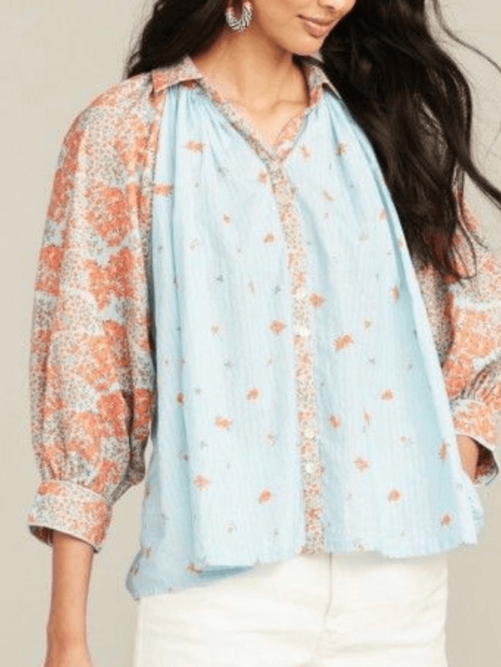 Roller Rabbit Adrianna floral boho top